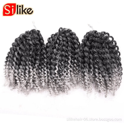 3pcs/pack Blonde Marley bob afro Kinky Curl 8 InchAfro Kinky Twist Hair Soft Synthetic Crochet twist  Braiding Hair Extention
